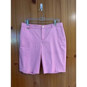 Lauren Ralph Lauren Preppy Barbiecore Pink Bermuda Shorts Mid Rise 8P Flaw